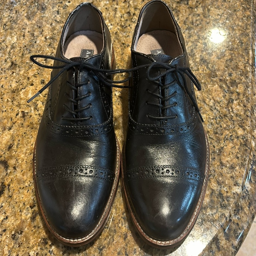 Aston Grey Osaka Black Leather Dress Shoes Men’s size 9